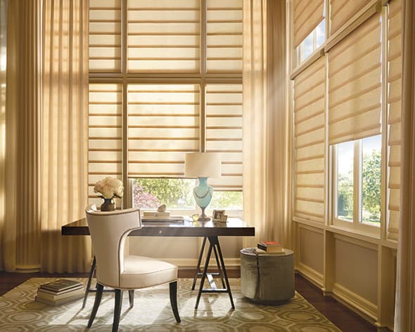 A cordless roman shade in a child's bedroom in a Toronto home